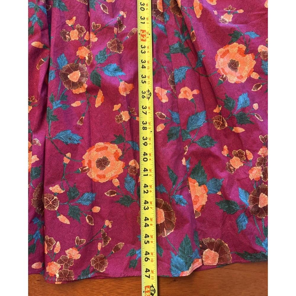 Ulla Johnson Vika Midi Dress Size 2 Ruby Floral Cotton Poplin Puff Sleeve NWT - Picture 8 of 14